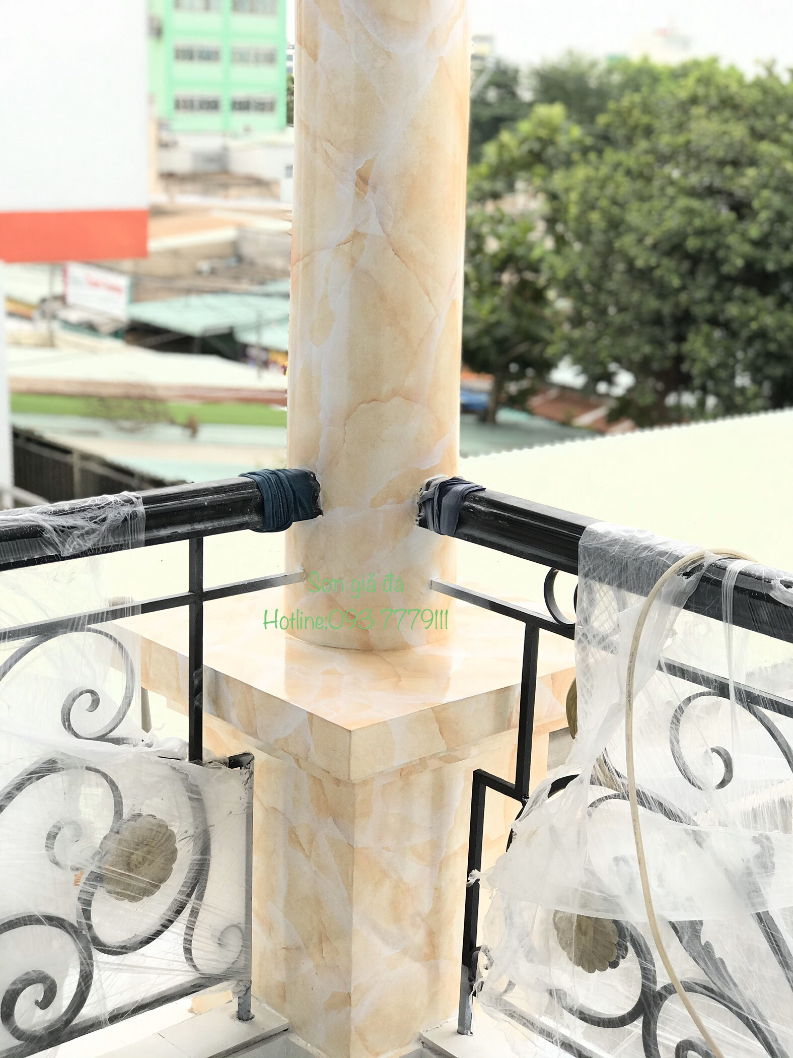 Mẫu cột sơn giả đá đẹp