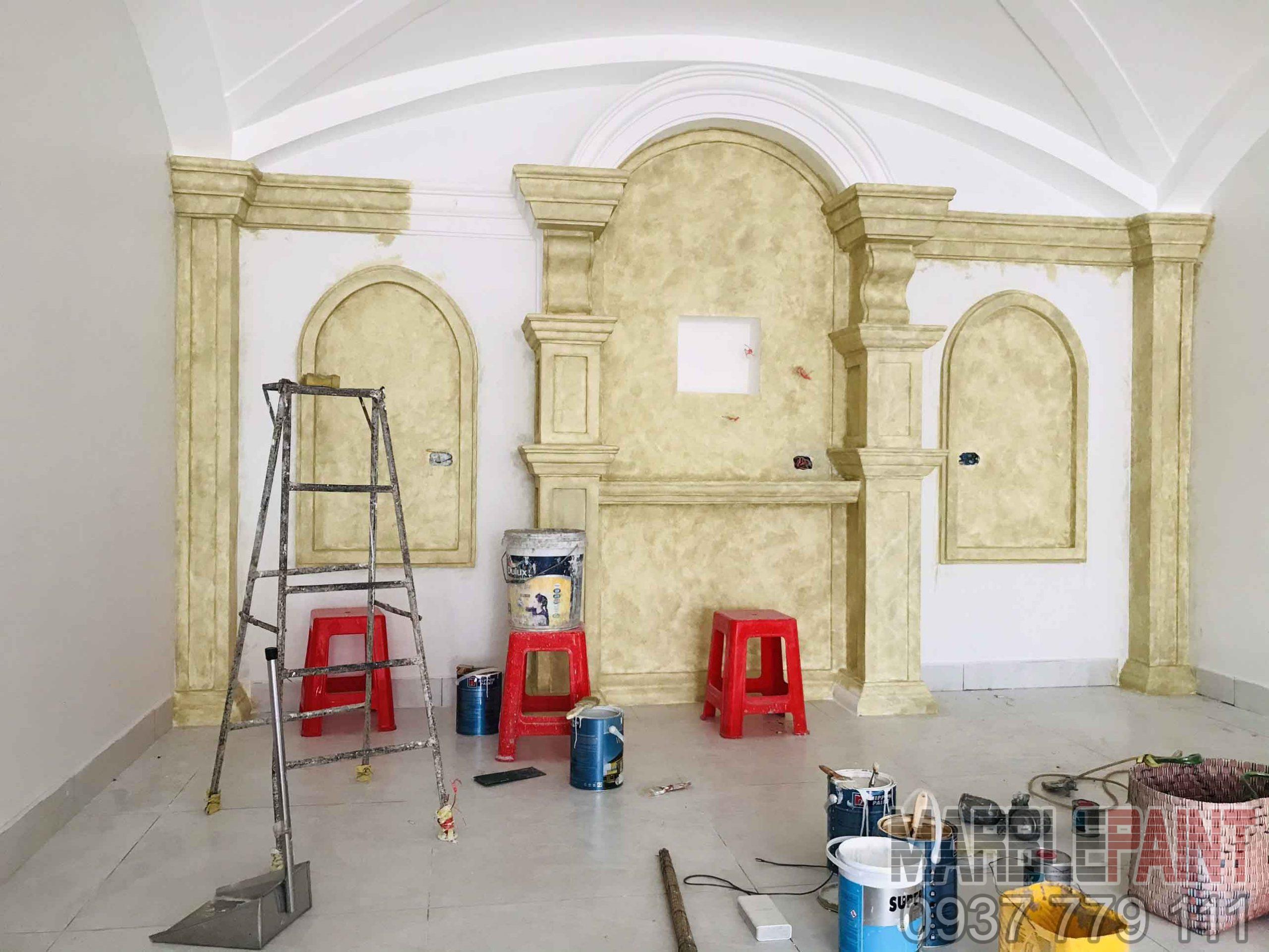 sơn giả đá nhà thờ