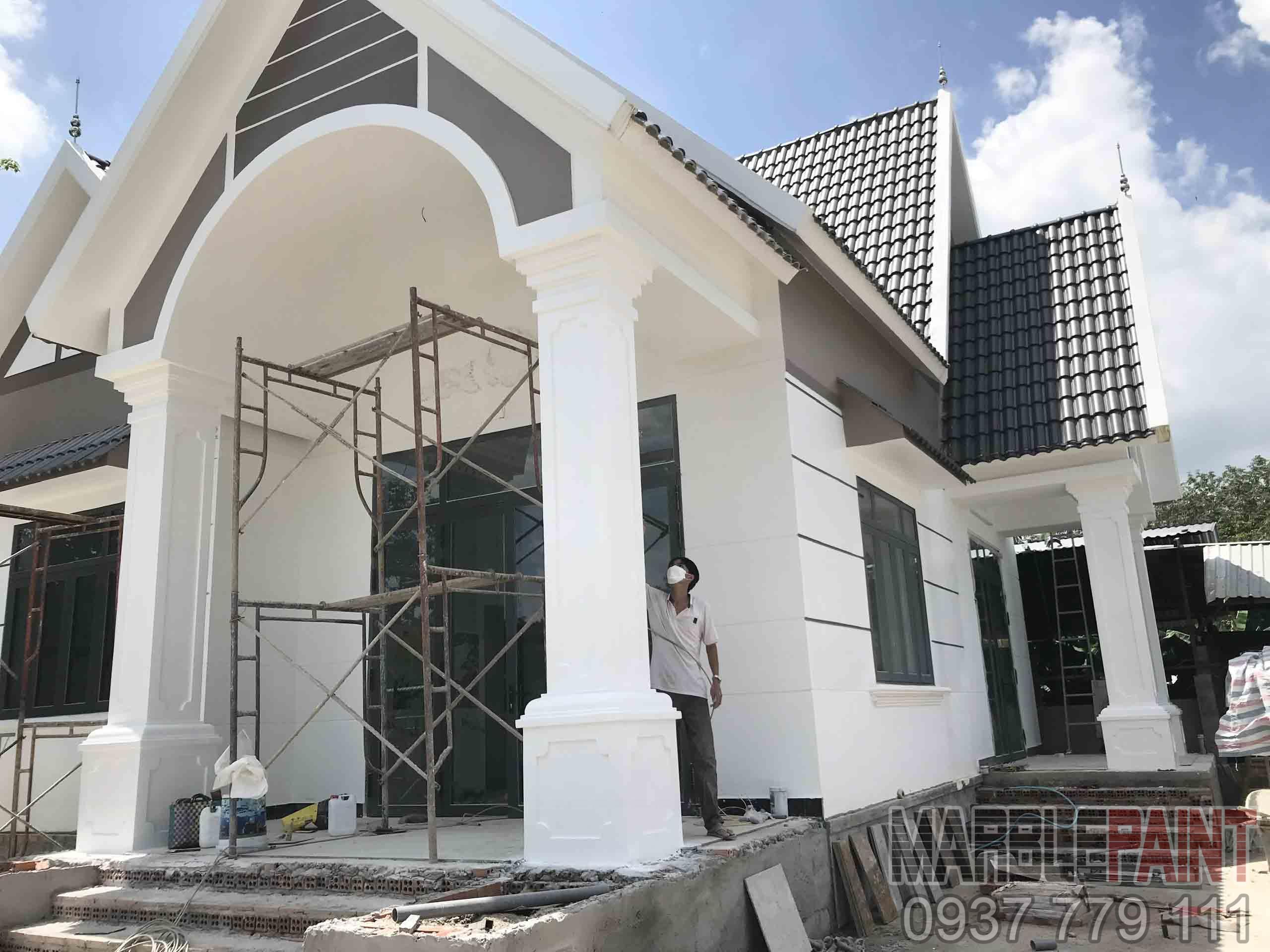 Sơn giả đá cột vuông ngoại thất Sơn giả đá cột vuông ngoại thất