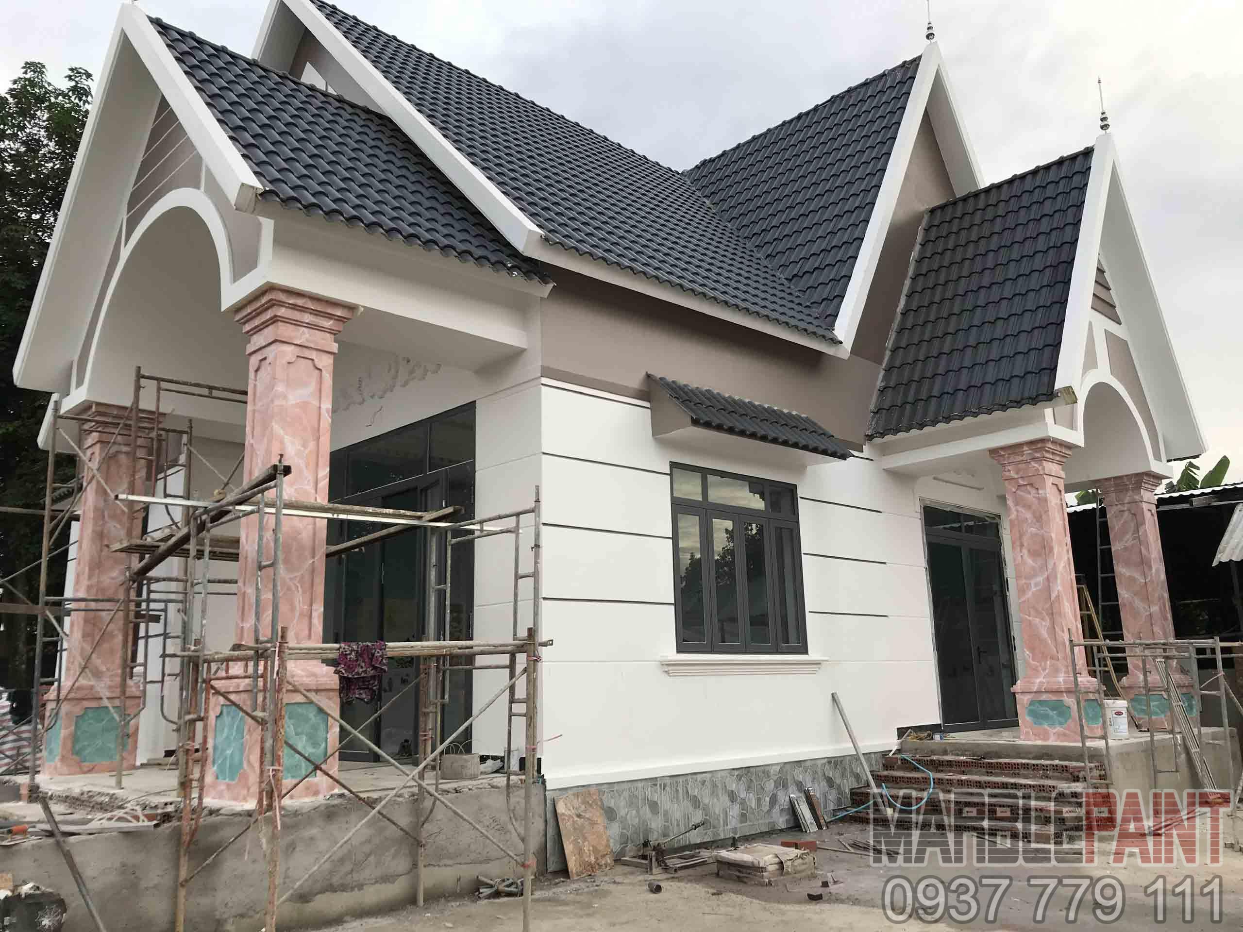 Sơn giả đá cột vuông