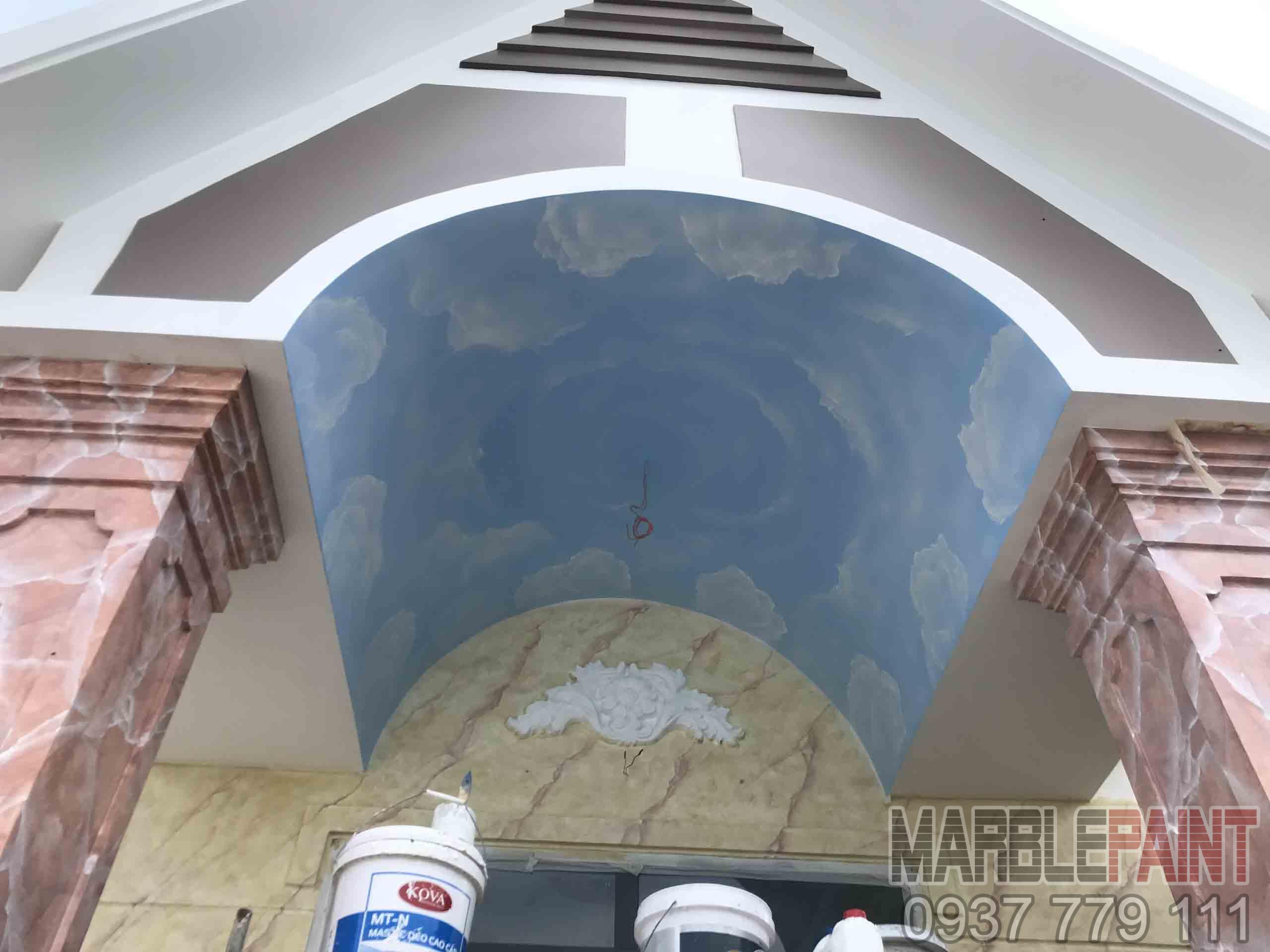 Sơn giả đá cột vuông