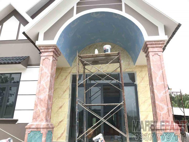 Sơn giả đá cột vuông