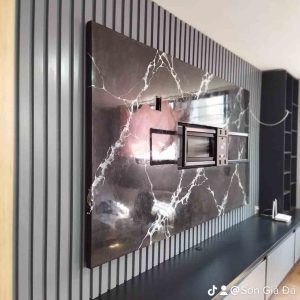 sơn giả đá phòng khách